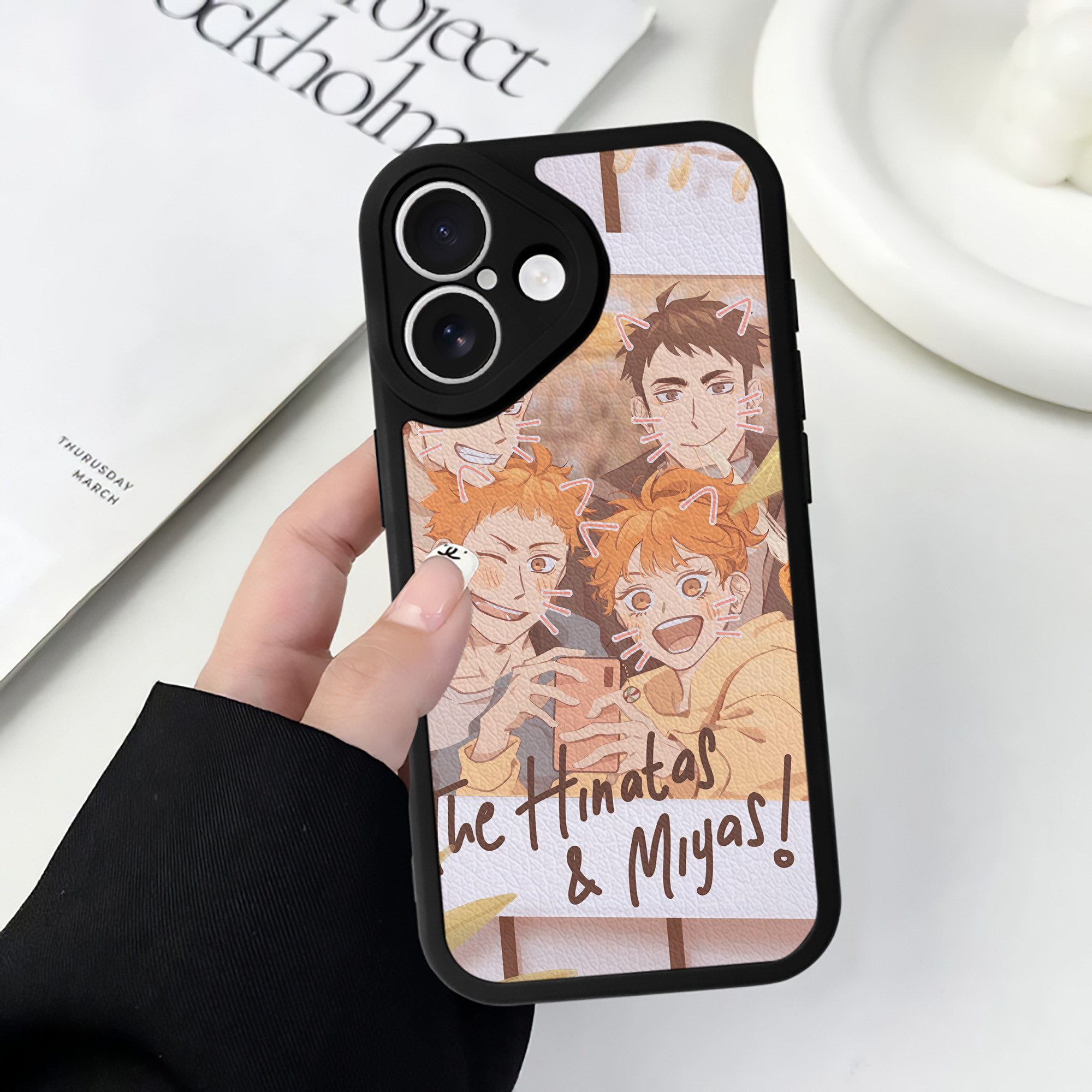 （画像用） ハイキュー!! Haikyu!! 【iPhone 16シリーズ対応】シリコンスマホケース（レザー調） 材質：シリコン